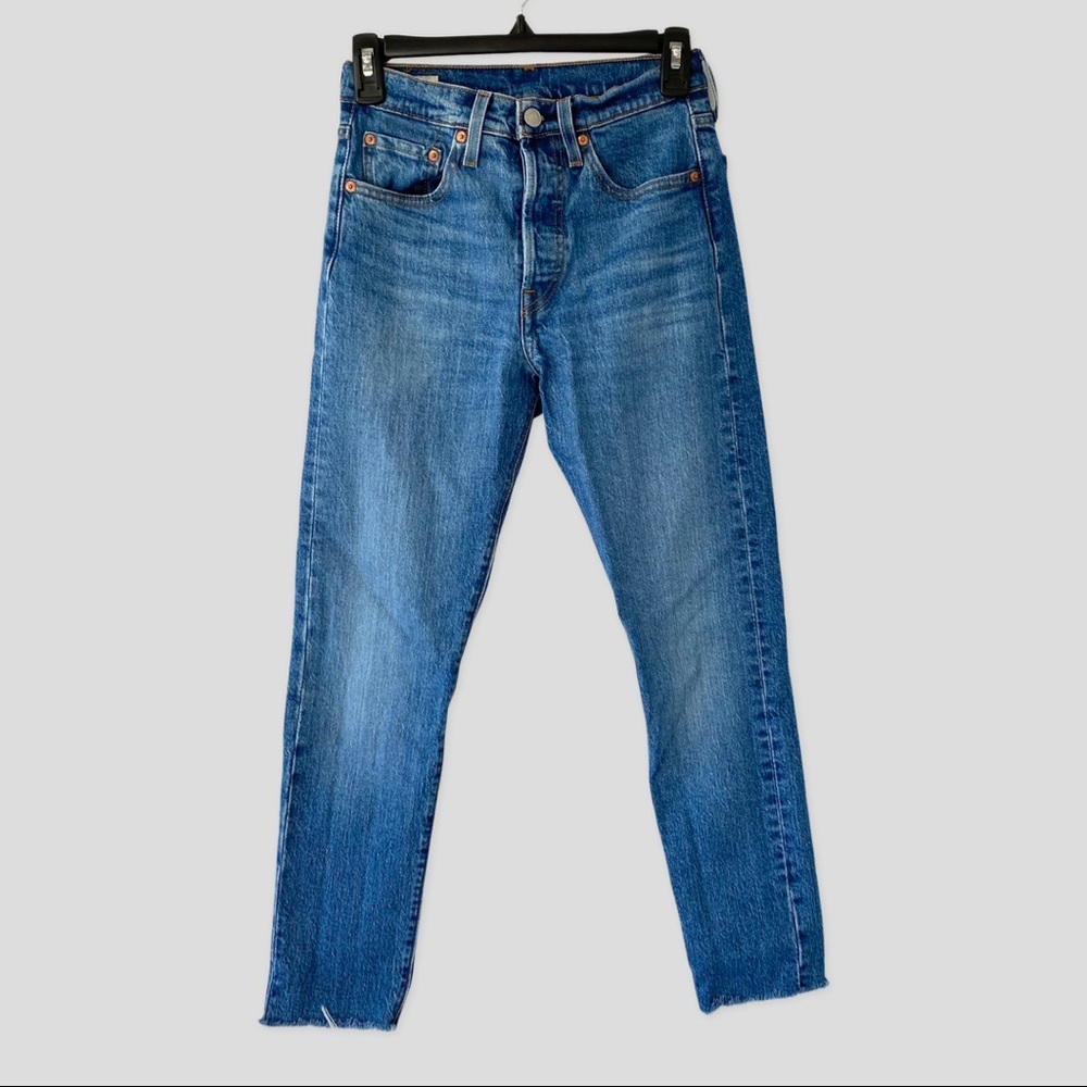 Levi's 501 S Premium Blue Skinny Raw Hem Jeans US24 ($98)